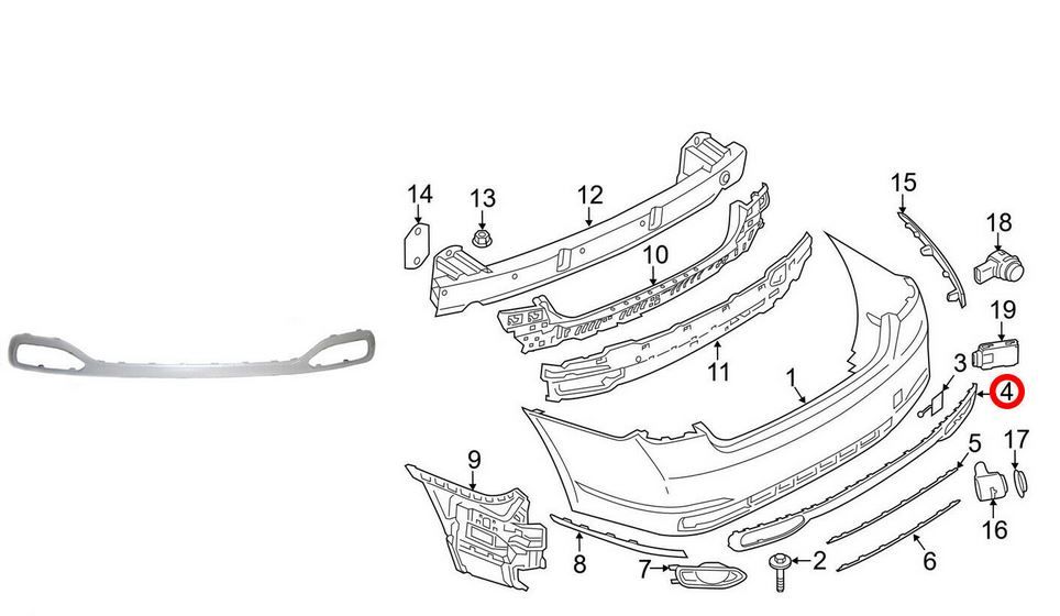 NEW GENUINE BMW 7 SERIES G11 G12 REAR BUMPER TRIM COVER 51127425073 - Image 4