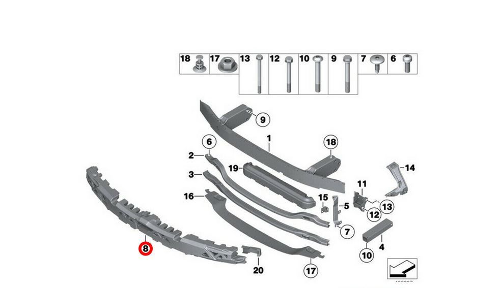 NEW GENUINE BMW 5 SERIES F10 F11 FRONT BUMPER FOAM REINFORCEMENT 51117903991 - Image 4