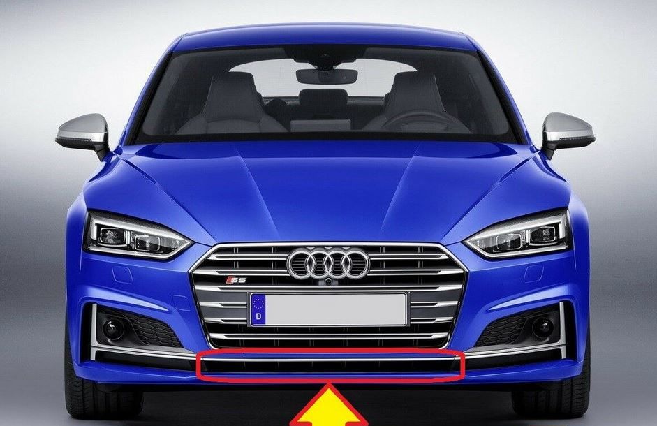 NEW GENUINE AUDI S5 2017- FRONT BUMPER LOWER CENTER DARK CHROME MATT GRILLE 8W6807683ARU6 - Image 3