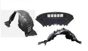 NEW GENUINE MERCEDES W205 C63 AMG FRONT WHEELS ARCH COVERS AND ENGINE COVER SET