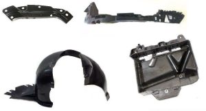 NEW GENUINE VW POLO 10-16 HEADLIGHT BRACKETS WHEEL ARCH AND BATTERY HOLDER SET