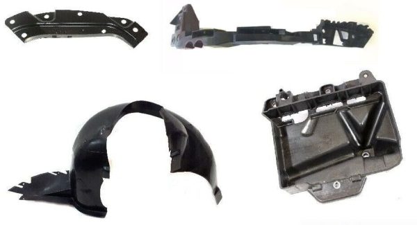 NEW GENUINE VW POLO 10-16 HEADLIGHT BRACKETS WHEEL ARCH AND BATTERY HOLDER SET