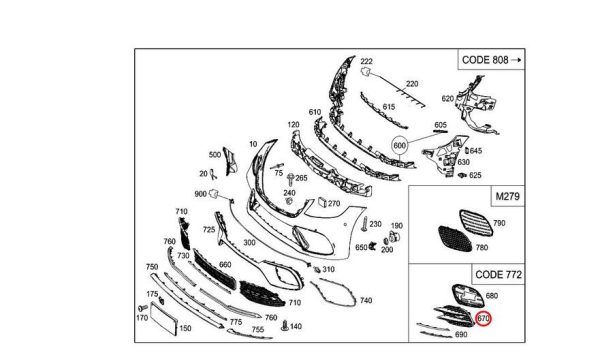 NEW GENUINE MERCEDES BENZ S CLASS W222 FRONT BUMPER GRILL LEFT N/S A2228857200 - Image 2