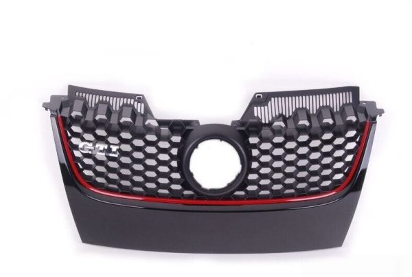 NEW GENUINE VW GOLF V GTI 05-09 FRONT BUMPER UPPER CENTER GRILL 1K0853651EVW8 + 1K6853679DFXC - Image 2