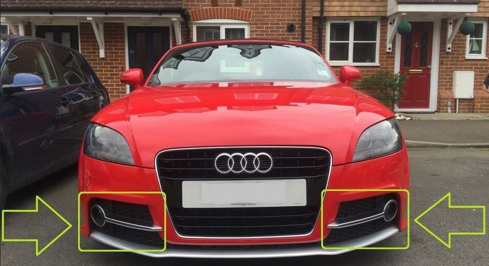 NEW GENUINE AUDI TT MK2 11-14 S-LINE FRONT BUMPER LEFT RIGHT FOG LIGHT GRILL SET - Image 2