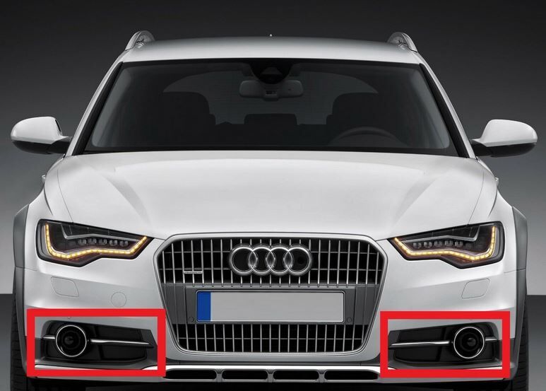 GENUINE AUDI A6 ALLROAD 13-17 FRONT BUMPER LOWER RIGHT LEFT AIR GUIDE GRILL SET - Image 2