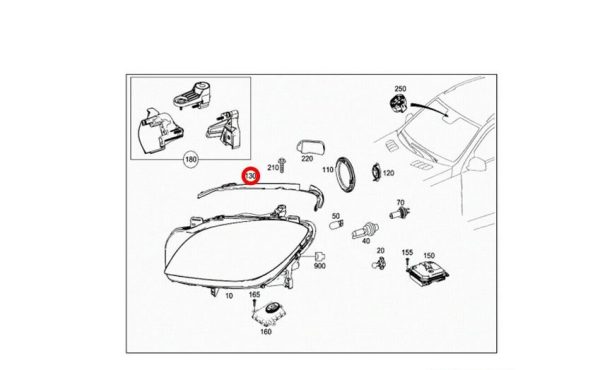 NEW GENUINE MERCEDES BENZ ML 2012-2015 FRONT HEADLIGHT HOUSING GASKET RIGHT O/S A1668260291 - Image 2