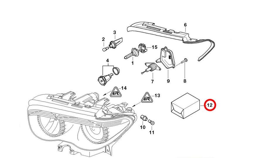 NEW GENUINE BMW 7 SERIES E65 E66 HEADLIGHT REPAIR KIT N/S + O/S 63126917366 + 63126917365 - Image 6