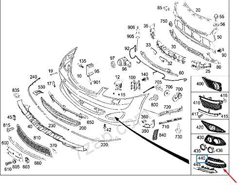 NEW GENUINE MERCEDES BENZ MB S CLASS W221 FRONT BUMPER DRL LIGHT GRILLE LEFT - Image 2