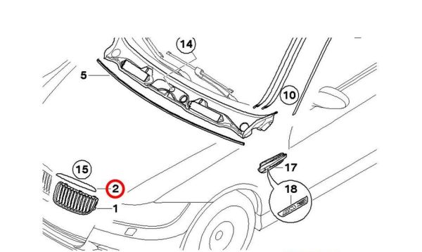 NEW BMW GENUINE 3 SERIES E90 E91 FRONT BONNET HOOD GRILL TRIM LEFT N/S 51137117241 - Image 9