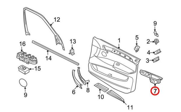 NEW BMW GENUINE X5 X6 E70 E71 E72 BLACK DRIVER DOOR PULL TRIM COVER LEFT SIDE 51416975791 - Image 5