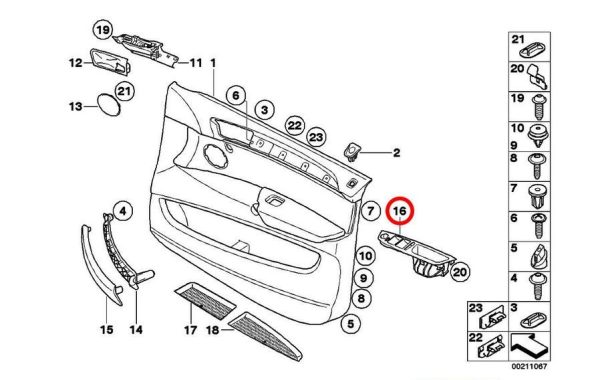 NEW BMW GENUINE X5 X6 E70 E71 E72 BEIGE DRIVER DOOR PULL TRIM COVER LEFT SIDE 51416975793 - Image 5