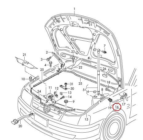 NEW GENUINE VW PASSAT 1997 - 2005 REAR RHD BONNET RELEASE LID LOCK CABLE 3B2823535D - Image 4