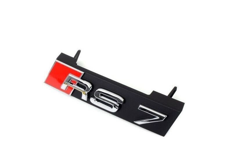 NEW GENUINE AUDI A7 RS7 CHROME RS7 FRONT GRILL BADGE EMBLEM WITH SECURING CLIP 4G8853736C2ZZ