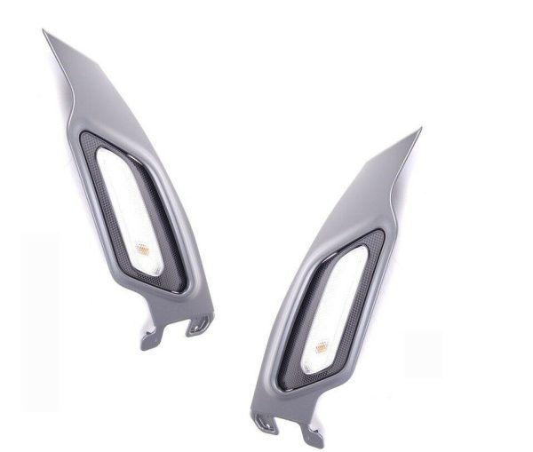 MINI NEW GENUINE R60 R61 SIDE CARRIER TURN SIGNAL TRIM BLACK CHECKERED PAIR SET