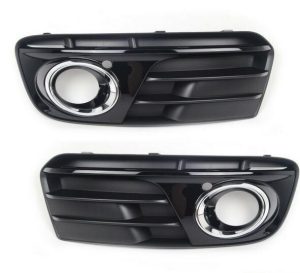 NEW GENUINE AUDI Q5 2013-2016 FRONT LEFT RIGHT BUMPER GRILL FOG LIGHT BLACK SET
