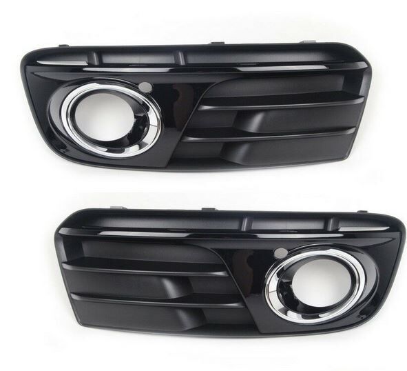 NEW GENUINE AUDI Q5 2013-2016 FRONT LEFT RIGHT BUMPER GRILL FOG LIGHT BLACK SET