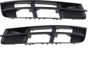 NEW GENUINE AUDI Q7 09-15 N/S LEFT O/S RIGHT FRONT BUMPER LOWER GRILL BLACK SET