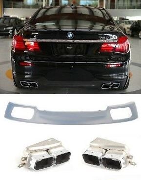 BMW NEW GENUINE 7 F01 F02 M SPORT BUMPER TRIM PANEL DIFFUSER WITH EXHAUST TIPS