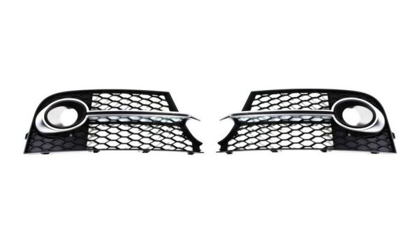 NEW GENUINE AUDI TT MK2 11-14 S-LINE FRONT BUMPER LEFT RIGHT FOG LIGHT GRILL SET