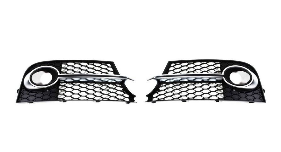 NEW GENUINE AUDI TT MK2 11-14 S-LINE FRONT BUMPER LEFT RIGHT FOG LIGHT GRILL SET