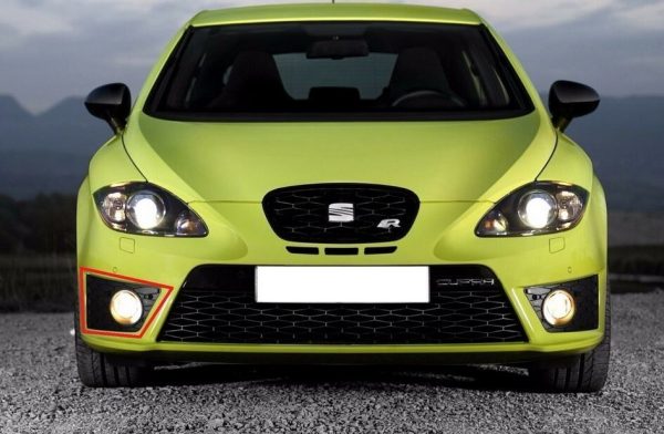NEW GENUINE SEAT LEON CUPRA FR 06-13 FRONT O/S RIGHT FOG LIGHT GRILL BLACK 1P0853666H9B9 - Image 2