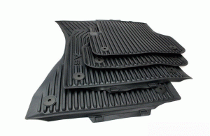 NEW GENUINE AUDI A6 2011-2016 FRONT AND REAR FLOOR BLACK RUBBER MATS PAIR LHD 4G1061501041