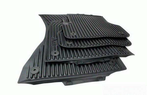 NEW GENUINE AUDI A6 2011-2016 FRONT AND REAR FLOOR BLACK RUBBER MATS PAIR LHD 4G1061501041