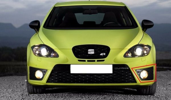 NEW GENUINE SEAT LEON CUPRA FR 06-13 FRONT N/S LEFT FOG LIGHT GRILL BLACK 1P0853665P9B9