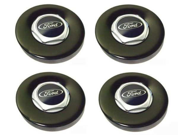 NEW GENUINE FORD FIESTA ST500 PANTHER BLACK ALLOW WHEEL CENTER CAP COVER 4PCS