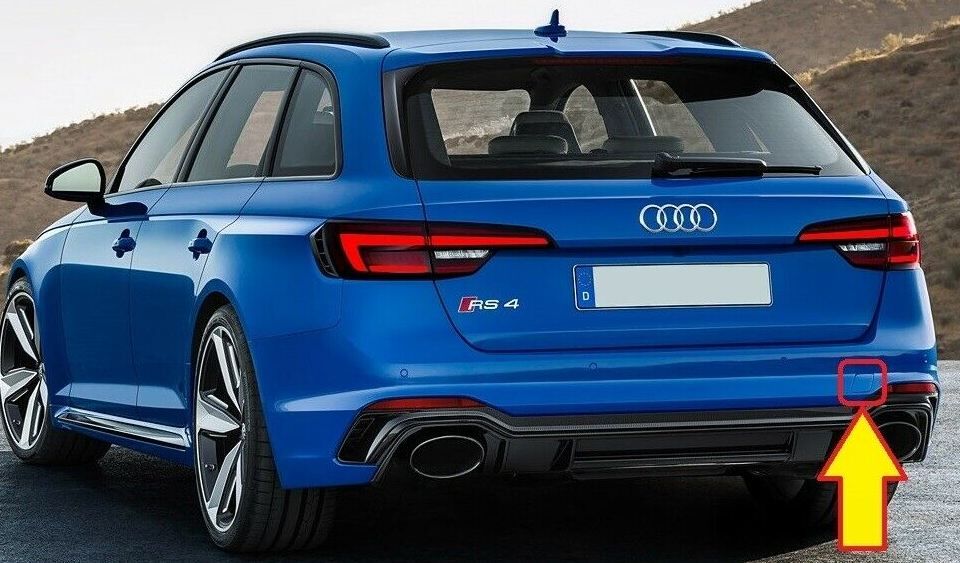 NEW GENUINE AUDI RS4 2018- REAR BUMPER TOW HOOK COVER CAP PRIMED 8W9807441CGRU