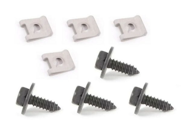 NEW GENUINE MERCEDES BENZ 4 PCS TAPPING SCREWS AND 4 PCS SPRING NUTS SET