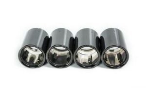 NEW GENUINE BMW M2 F87 LCI BLACK CHROME EXHAUST TAIL PIPE TRIMS SET 4X18308047194