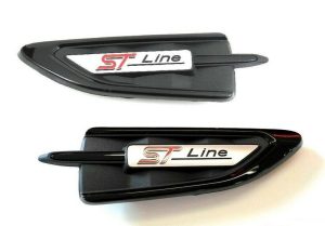 NEW GENUINE FORD KUGA 17- FRONT WING CARBON BLACK ST LINE BADGE LEFT RIGHT PAIR