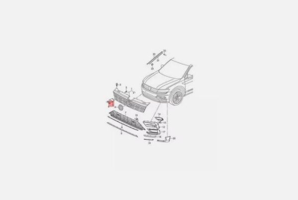 NEW GENUINE VW TIGUAN MK2 Front Radiator Grille R-Line Bracket 5NA8539579B9 - Image 4