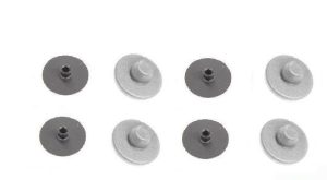NEW GENUINE AUDI FLOOR MAT FASTENER CLIPS CARPET BRACKET COVERS 4+4 PCS GREY