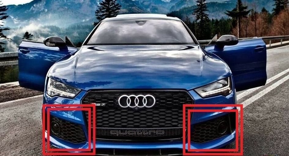 NEW GENUINE AUDI RS7 14-17 FRONT BUMPER FOG LIGHT GRILL LEFT RIGHT PAIR SET - Image 3