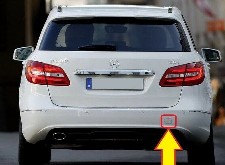 NEW GENUINE MERCEDES BENZ B CLASS W246 REAR BUMPER TOW HOOK EYE COVER CAP PRIMED A24688510229999 - Image 3