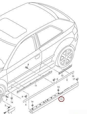 NEW GENUINE AUDI A3 S3 2004-2013 SIDE SKIRT PRIMED LEFT N/S RIGHT O/S PAIR SET - Image 3