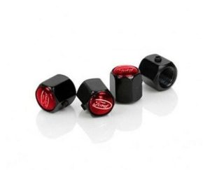 NEW GENUINE FORD PERFORMANCE RED TYRE VALVE CAPS SET 4PCS 2308111