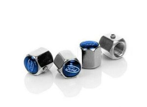 NEW GENUINE FORD PERFORMANCE BLUE TYRE VALVE CAPS SET 4PCS 2308113