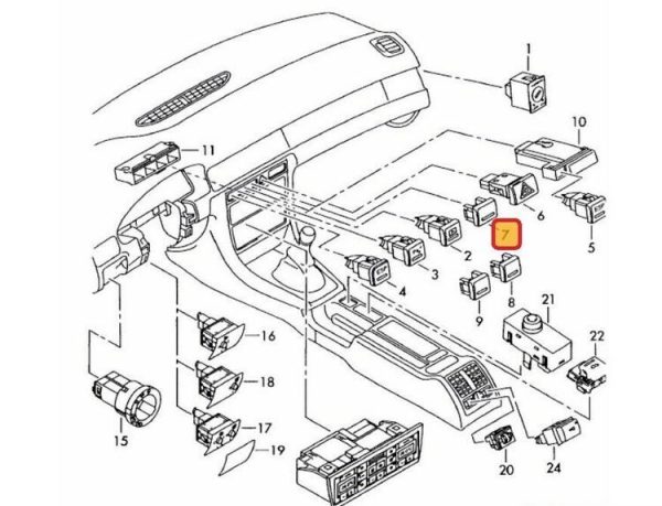 NEW GENUINE AUDI S4 RS4 2003-2009 BLACK PARKING ASSIST PDC SWITCH BUTTON RHD 8H2919281B5PR - Image 2
