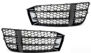 NEW GENUINE AUDI RS5 10-16 FRONT BUMPER LOWER BLACK GRILLE LEFT RIGHT PAIR SET