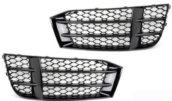 NEW GENUINE AUDI RS5 10-16 FRONT BUMPER LOWER BLACK GRILLE LEFT RIGHT PAIR SET