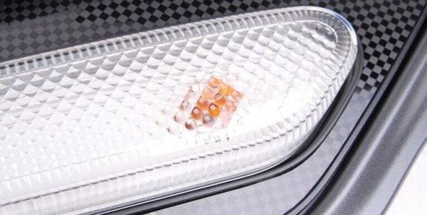 MINI NEW GENUINE R60 R61 SIDE CARRIER TURN SIGNAL TRIM BLACK CHECKERED PAIR SET - Image 5