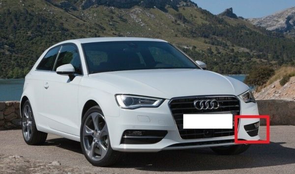 NEW GENUINE AUDI A3 13-16 N/S LEFT BUMPER FOG LIGHT BLACK GRILL 8V3807681A 9B9 - Image 2