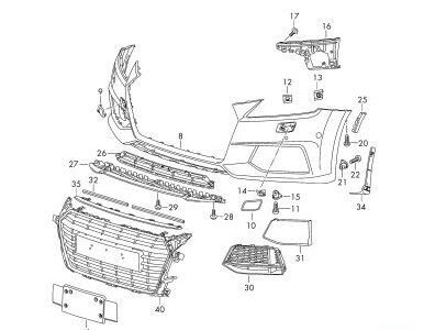 NEW GENUINE AUDI TT 15-17 S-LINE FRONT BUMPER LOWER N/S LEFT GRILL END CAP TRIM 8S0807151A9B9 - Image 2
