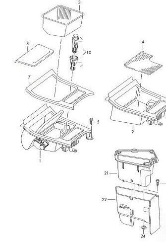 NEW GENUINE VW JETTA 2006-2011 FRONT CENTER CONSOLE ASHTRAY BLACK 1K0857961 9B9 - Image 3