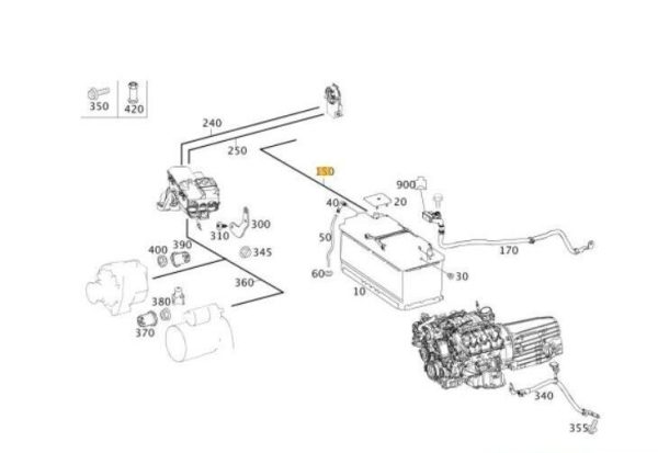 NEW GENUINE MERCEDES BENZ S CLASS W217 START-STOP ELECTRICAL WIRING HARNESS A2175400008
