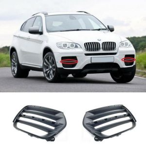 NEW GENUINE BMW E71 5.0D 08-14 FRONT BUMPER LOWER GRILLES WITH INSERT MOLDINGS